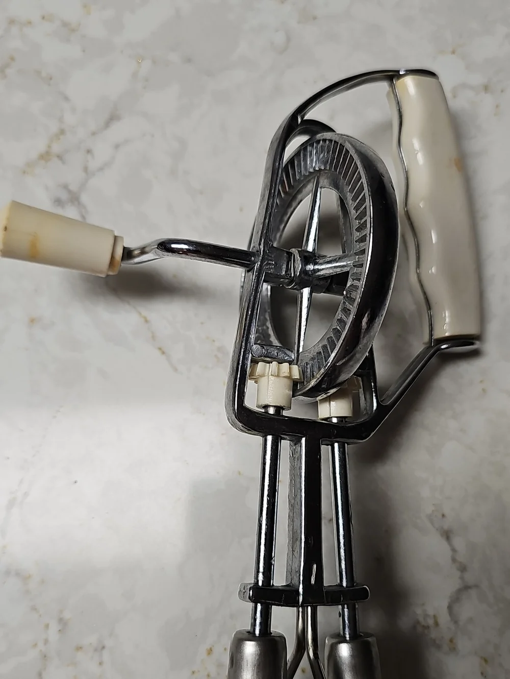 Vintage Hand Mixer in Cream and Chrome